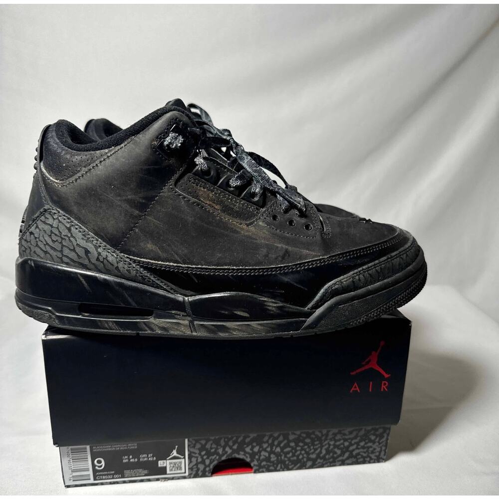 Size 9 - Nike Air Jordan 3 Retro Black Cat 2025 Men's Shoes